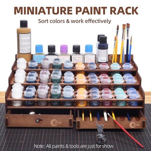 OPHIR 50 Holes Wooden Paint Holder Rack for Model Paints, Painting Brushes - size: 1.42"-50 Holes