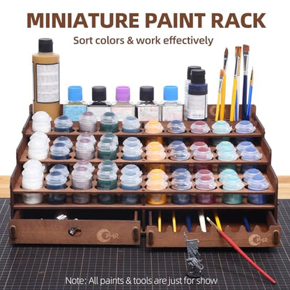 OPHIR 50 Holes Wooden Paint Holder Rack for Model Paints, Painting Brushes - size: 1.42"-50 Holes
