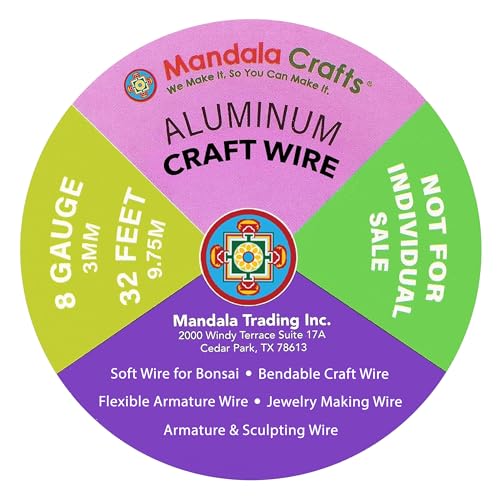 Mandala Crafts 8 Gauge Rose Gold Tone Combo Anodized Aluminum Craft Wire - color: Rose Gold Tone Combo, size: 8 Gauge 20X6 Feet
