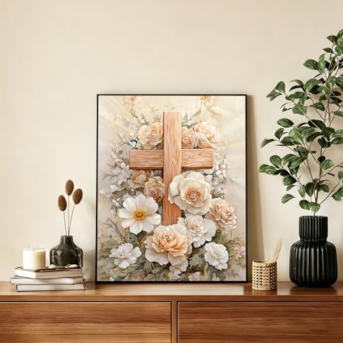 AUKELHJ Paint by Numbers Kit for Adults Beginner, Cross, 16X20 Inch - color: 12-Cross