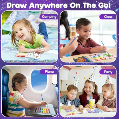ZIZZ 24Pack Paint with Water Coloring Books for Kids Ages 4-8 Party Favors No-Mess Travel Activity Arts and Crafts Classroom Prizes Birthday Gifts Goodie Bag Stuffers - color: 24PCS-8Style