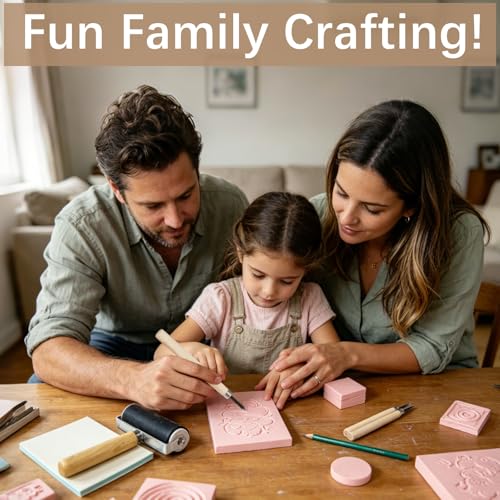 8Pcs 8x10 Inch Soft Linoleum Blocks, Premium Rubber Linocut Carving Blocks Ideal for Stamp Carving, Relief Printing and Various DIY Art Craft Creations - color: linocut block 8x10x0.24in-8pcs