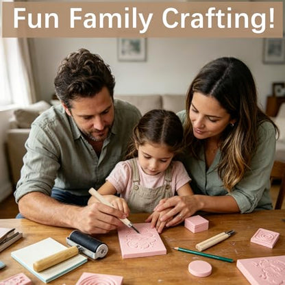 3Pcs 4x6 Inch Soft Linoleum Blocks, Premium Rubber Linocut Carving Blocks Ideal for Stamp Carving, Relief Printing and Various DIY Art Craft Creations - color: linocut block 4x6x0.2in-3pcs
