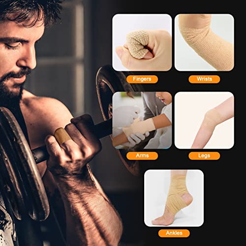 OK TAPE Self Adherent Cohesive Bandages Wrap 12Packs 2" x 5 Yards - color: Beige/Tan, size: 2 In x 5 Yards