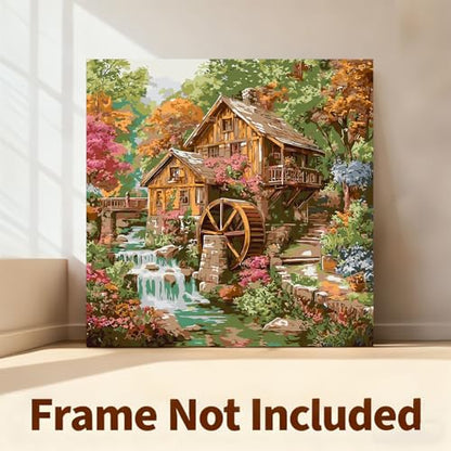 Gemozaic Rustic Cabin Paint by Numbers Kit for Adults, 16 x 16 in, Unframed - color: MT22996