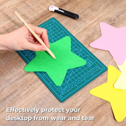 Self Healing Craft Mat, 6" x 8" Rotary Sewing Mat for Crafts, Table Protector Cut Board Cutting Matts for Fabric Leather Cutting Quilting Project, Ideas for DIY Crafts, Children, Hobbyists, A5, Green