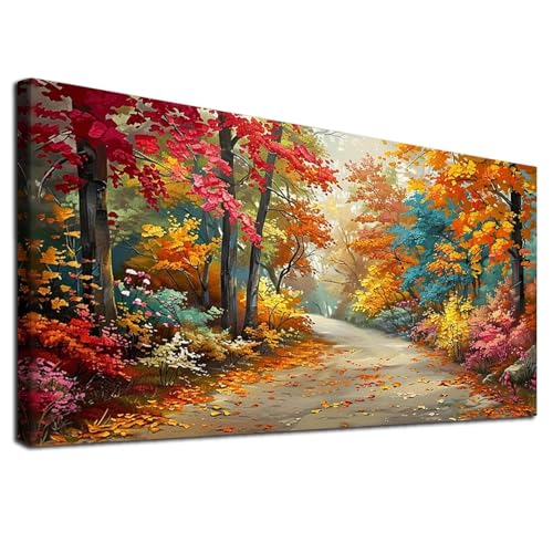 JATOK Large Diamond Art Kits for Adults, Full Round Drill Landscape 5D Diamond Painting Kits for Beginners, DIY Gem Art Crafts Picture for Gift Home Wall Decor, 40x70cm/15.7x27.5inch - color: Peach