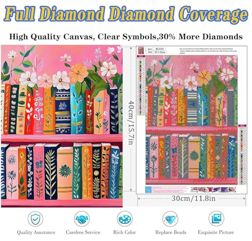 Dugsmgd Book Diamond Art Kits for Adults, Diamond Painting 12 X 16 Inch - color: Book