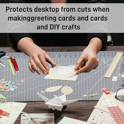 Self Healing Cutting Mat for 3D Printing Models, 24"×18" Double Sided 5-Ply Craft Cutting Board Precision Grid Angle Lines for Small Resin Parts Trimming, FDM Model Deburring - color: A2