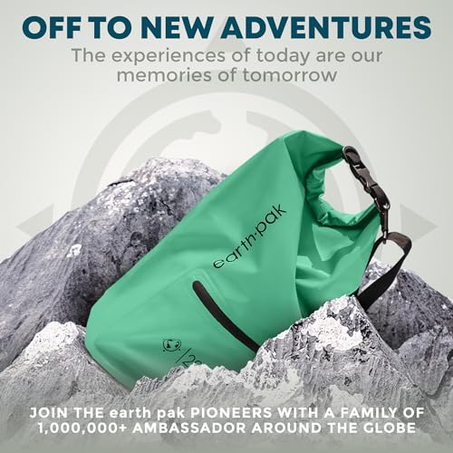Earth Pak Waterproof Dry Bag with Zippered Pocket - Waterproof Dry Bag Backpack Keeps Gear Dry - color: Seafoam Green, size: 10L
