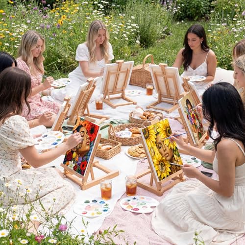 Sherr 24 Pcs Pre Drawn Canvas for Painting Adult Pre Printed Canvas Bulk Sip and Paint Kit Stretched Panels Paint Set for Theme Valentine Painting Night Party Favor (Flower Maiden,8 x 10 Inch) - size: 8 x 10 Inch, style: Flower Maiden