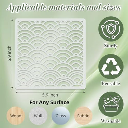 Texture Stencils for Crafts Reusable 16Pcs Stencils(5.9X5.9 inch) - color: Texture 13