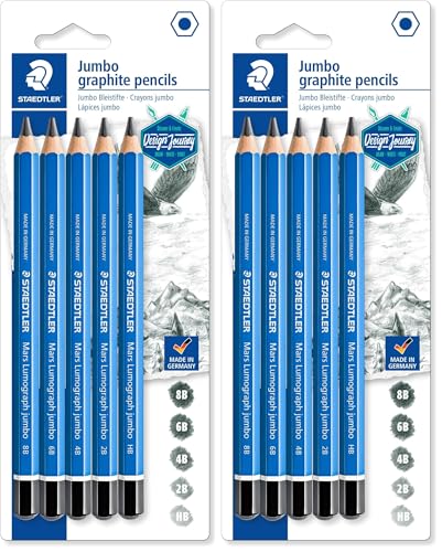 STAEDTLER PENCILS DRAWING MARS LUMOGRAPH JUMBO SET OF 5 (Pack of 2) - size: 5 Count (Pack of 2)
