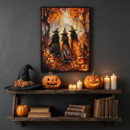 bleihum Halloween Paint by Numbers Kit for Adults Witch 16x20inch - color: MT23133-US
