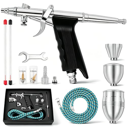 Krismose Airbrush Kit, Dual-Action Portable Airbrush Gun Painting Set