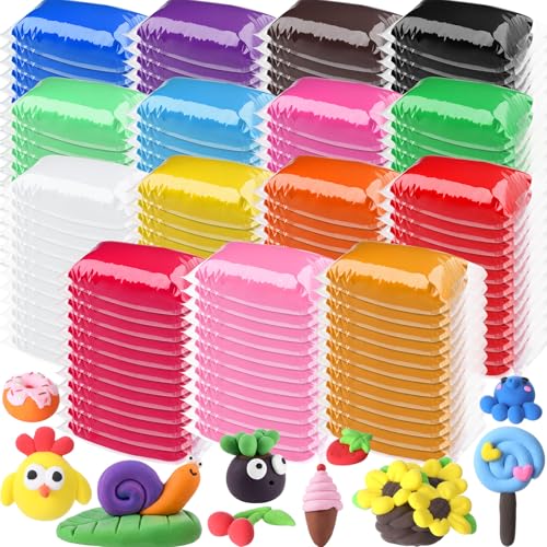 VioraWhite 72 Pcs 38oz Air Dry Clay Bulk Modeling Clay,15 Colors - color: 15 Colors