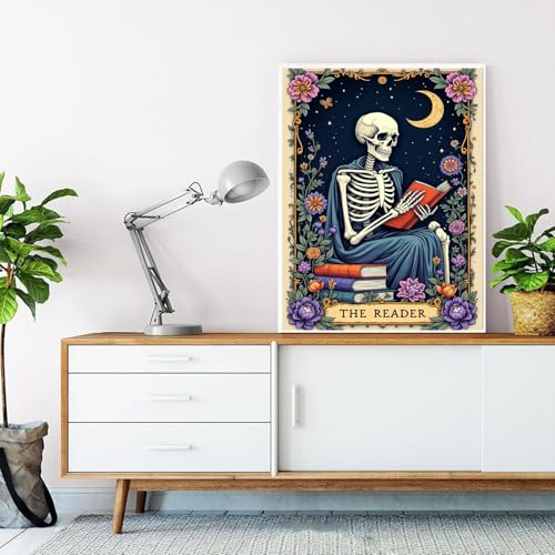 Skull Paint by Numbers Kit for Adults, Skeleton Adult Paint by Number Kits - color: Skeleton