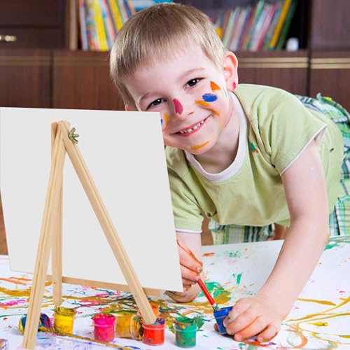 12 Pack 9 Inches Wooden Tabletop Easel Stand for Canvas Painting Display | Sturdy Structure, Anti-Slip Stable Base, Perfect for Artists, Adults And Students, Great for DIY Art Craft Drawing Projects
