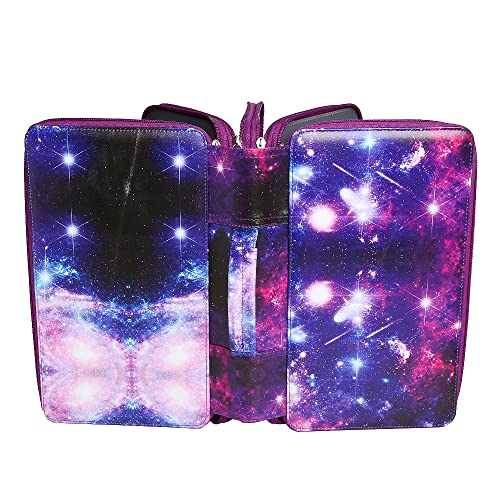 300 Slots Pencil Case 4-Layer Zipped Holder w/Handle - color: Purple, size: 300