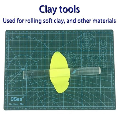 Yayatty 5 PCS Acrylic Clay Roller, Polymer Clay Tools, Plastic Clear Round Tube Roller for DIY Handmade Crafts, Art Supplies - color: 5 PCS