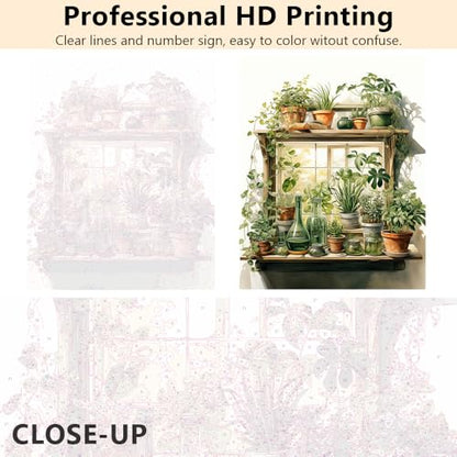 TUMOVO Framed Paint by Number for Adults Green Plant, Paint by Numbers Kit for Adults Leaf, DIY Acrylic Paint by Numbers Kits on Canvas Potted, Acrylic Painting Kits Art Crafts 16"x20" - color: Green Plant - Framed