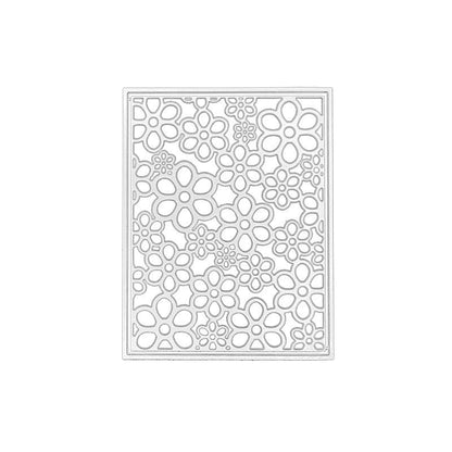 3D Frame Cutting Dies Background Dies Cut Grid Flowers Metal Stencils for Card Making Album Arts DIY Craft Embossing Template Scrapbooking Album Decor (Covered with Flowers-14x10.9cm) - style: Flowers Frame