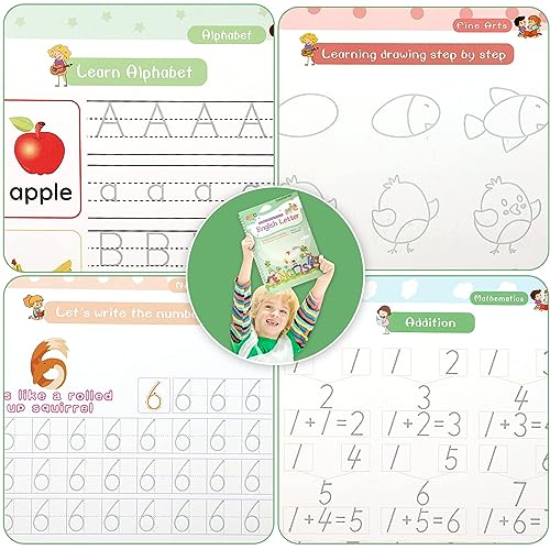 Magic Ink Copybooks for Kids Reusable Handwriting Workbooks for Preschools Grooves Template Design and Handwriting Aid Practice for Kids