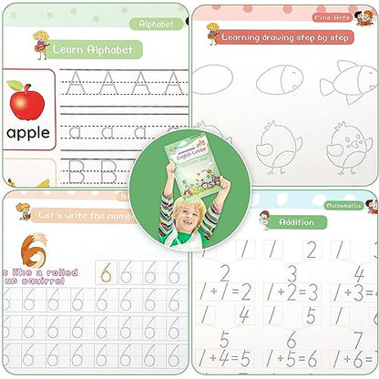 Magic Ink Copybooks for Kids Reusable Handwriting Workbooks for Preschools Grooves Template Design and Handwriting Aid Practice for Kids
