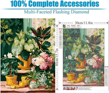 WUDWL Potted Plants Diamond Painting Kits for Beginner Adults - color: DP04856