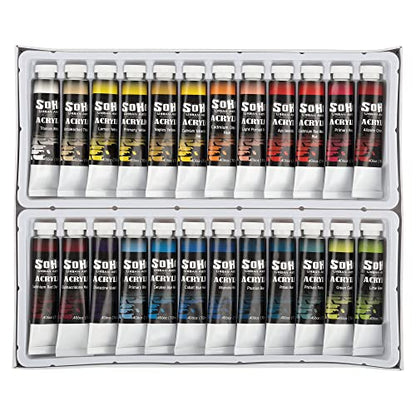 Soho Urban Artist Acrylic Paint - Thick, Rich, Water-Resistant, Heavy Body Paint, Assorted, Set of 48-12mL - size: Set of 48 - 12mL