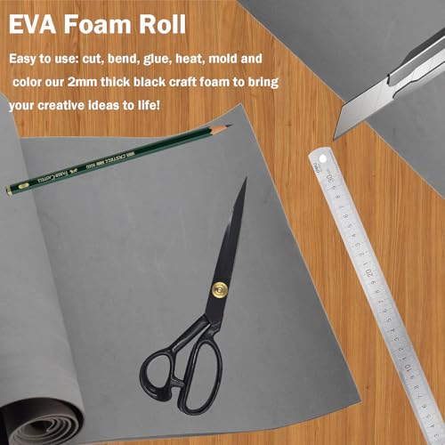 EVA Foam Roll | High Density 85kg/m3 | 2mm Thick | 48"x14" | Ideal for Cosplay, Crafts, DIY Projects (Grey 1pcc) - color: Grey 1pcc