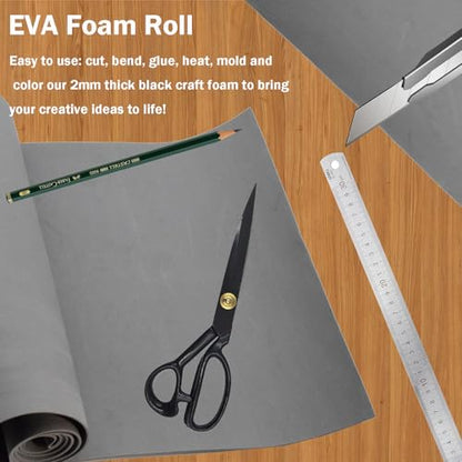 EVA Foam Roll | High Density 85kg/m3 | 2mm Thick | 48"x14" | Ideal for Cosplay, Crafts, DIY Projects (Grey 1pcc) - color: Grey 1pcc