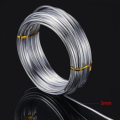 1 Roll Tecunite Aluminum Wire Craft Wire, 10 M X 3 mm, Silver | TecUnite Aluminum Craft Wire for Sculpting,10 M X 3 Mm,Silver,1 Roll - color: Silver, size: 10000 mm x 3 mm