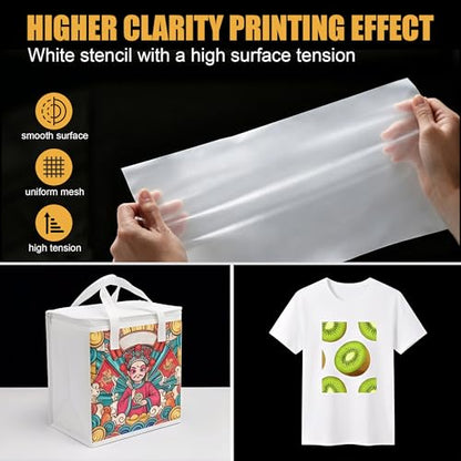 3 Pack Aluminum Silk Screen Printing Frames with 160 Mesh for Screen Printing, 10 x 14 Inch, 8 x 12 Inch, 6 x 10 Inch, Essential for T-Shirts DIY Printing