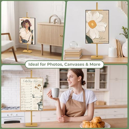 Rofio Adjustable Tabletop Easel, Picture Frame & Sign Display Stand, Gold - color: Gold