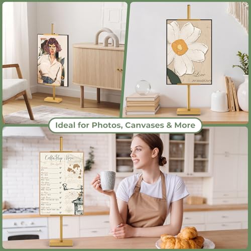 Rofio Adjustable Tabletop Easel, Picture Frame & Sign Display Stand, Gold - color: Gold