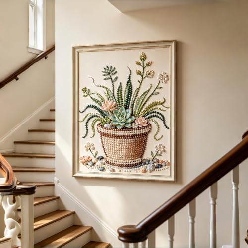 Plant Pearl Painting Kits for Adults, Diamond Art Painting 12x16In - color: PL08-1