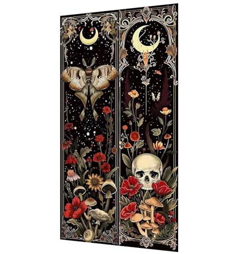 Large Diamond Art Kits for Adults, Diamond Art Painting Kits for Adults | Skull Butterfly Black Stress Relief Full Round Drills 5D Heartfelt DIY Gift Gem Crafts Kits Wall Decor HD Canvas 15.7x27.6in - color: Black Skull & Butterfly