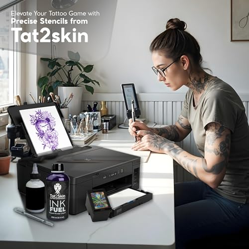 Parent of INKFUEL Stencil Printer Ink Refill, Compatible for Stencil Printers, Mess-Free Refilling (250ml (8.5oz), Violet) - size: 8.5 fl oz