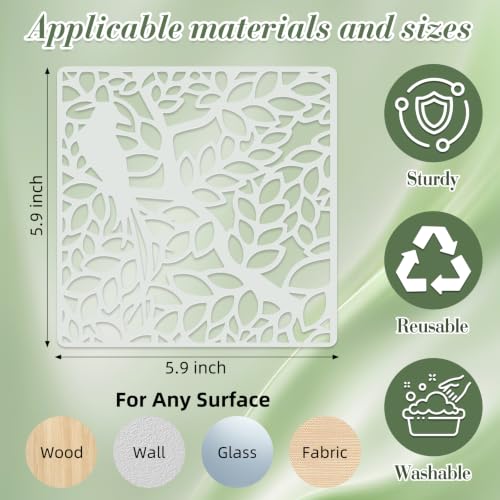 Geometric Texture Stencils for Crafts Reusable 16Pcs Stencils(5.9X5.9 inch) - color: Texture 25