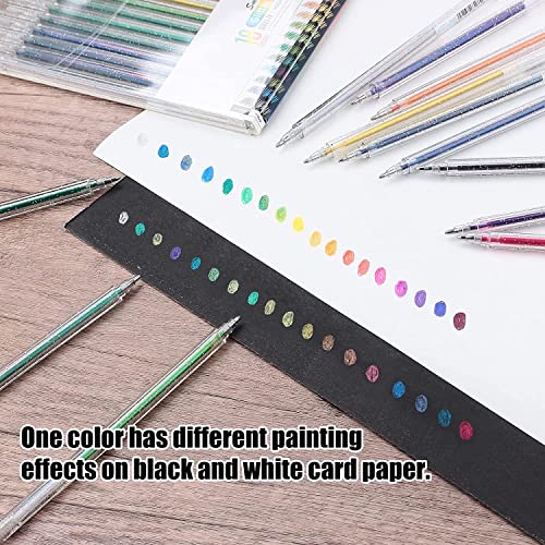 SMOOTHERPRO 3 Pcs White Gel Pens and 18 Colors Glitter Gel Pens