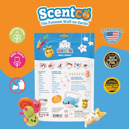 Air Dough White Ultra-Light Air Dry Modeling Dough for Kids, Mess-Free | Mess-Free Modeling Dough Kit That Won't Stick to Carpet and Air-Dries to a Keepsake, Resealable Bag Plus Tutorial Videos - color: White