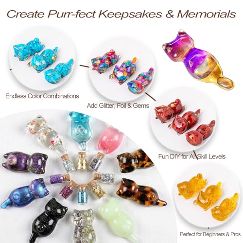 Cat Figurines Epoxy Resin Molds, 3D Kitten Animal Silicone Molds - color: Kitten Resin Mold