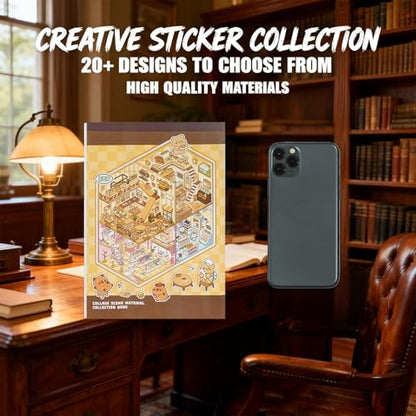 3D Sticker Scene Book | Repositionable, DIY Miniature Art Kit, Peel & Stick Activity, Creative Focus - color: Basic Sticker Book | 50 Pages, 20 Scenes (7.7x5.4in)