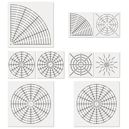 9 Pieces Mandala Dot Painting Tool Stencils Template Set, 8/12/16 Segment Creative Mandala Stencil Template for Rock Wood Canvas DIY Painting Art Projects