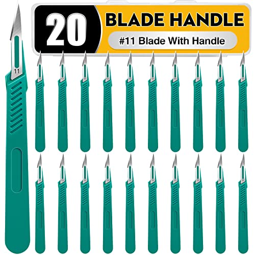 YixangDD 20 PCS Scalpel Blades with #11 Scalpels Surgical Blades - color: 20 PCS Handle With Blades #11