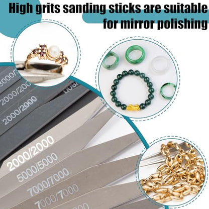 Honoson 20 Pcs Model Sanding Sticks,Low Grits Rating,Double Angle Shape | 3D Print Polishing Sticks, Assorted Grits, Plastic Metal Wood Modeling Polishing Tools for Finishing, Dual-sided Design - style: Double Angle Shape