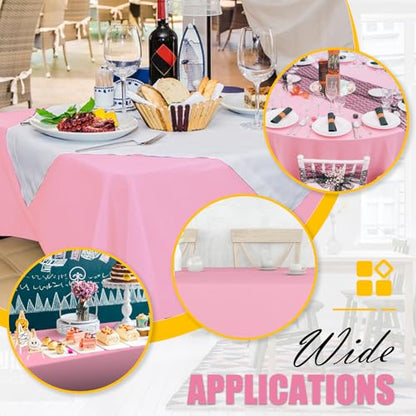 RowinsyDD 54 in X 100 FT Pink Plastic Table Cover Roll with Slide Cutter - color: Pink, size: 1200" x 54" (Rectangular)