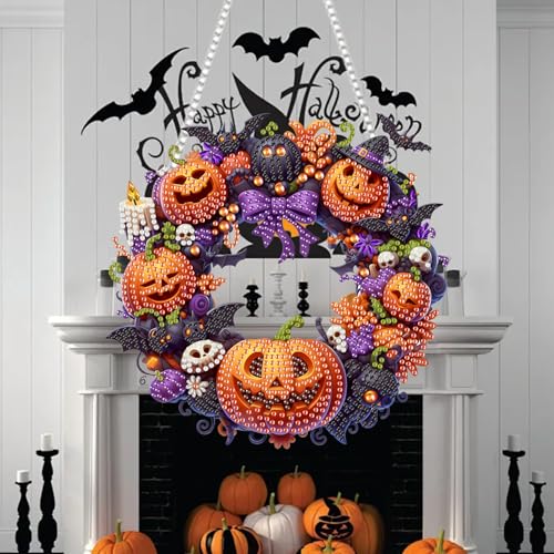 RYMILIE Hanging Halloween Diamond Art Kits for Adults Pumpkins - color: DP01259