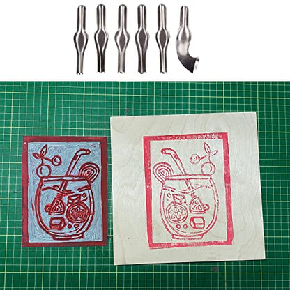 Linoleum Block Cutters - 6 Different Shaped Lino Cutters, 2 Set - style: 6 Type Blades(2 Sets)
